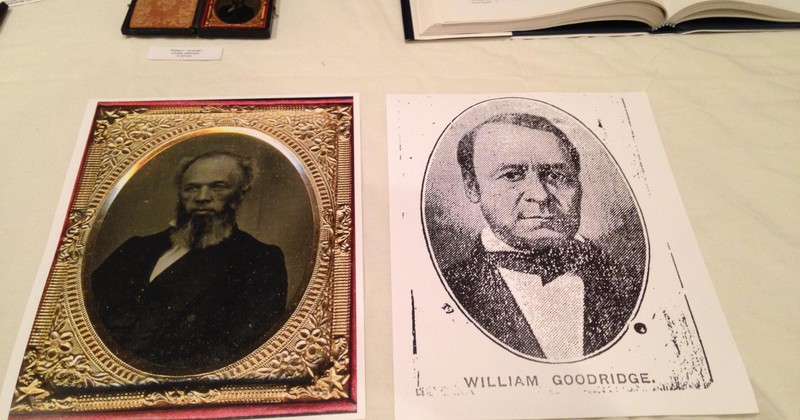 Two images of William C. Goodridge on display within the museum.  