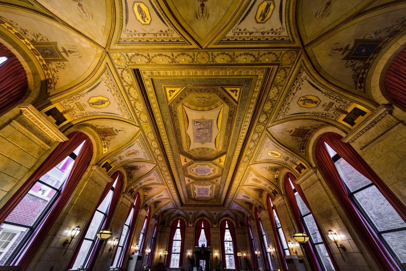 A panoramic view of Gustav Ketterer's artwork within the York Water Company.