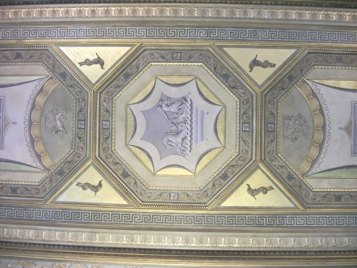 A bottom-up view of Ketterer's frescos.  