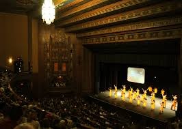 Interior of Center showing stage and organ