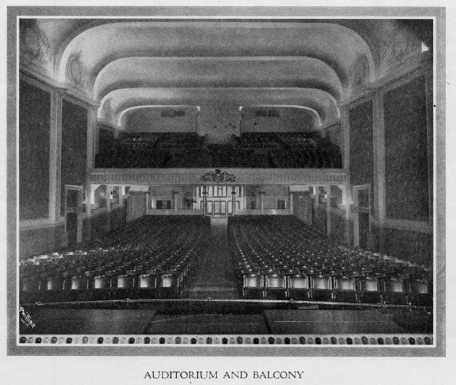 Auditorium and balcony, circa 1917