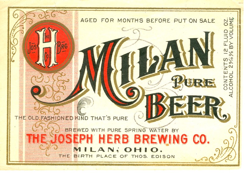 Brewing beer in Milan began in the 1850s with John Schell. At the turn of the century, The Joseph Herb Brewing Co. was followed by The Milan Brewing Co., and it began brewing “Milan Pure Beer”. The Milan Brewing Company continued brewing prize-winning beers for many years. Prohibition temporarily killed the craft and the company converted to a mushroom plant. After the repeal of prohibition, brewing was back until it went out of business in the 1950s. The still-standing structure now operates as the Growers Chemical Corporation.