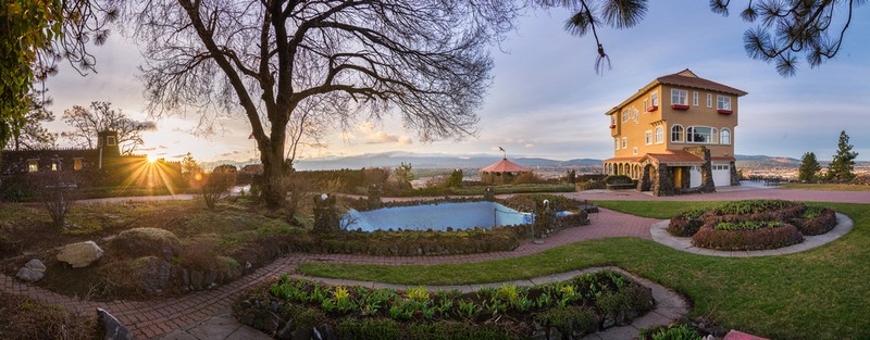 Sunset behind the Riblet Estate.