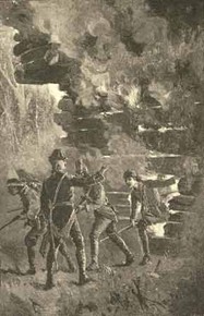 1826 depiction of the burning of Fort LeBeouf during Pontiac's Rebellion in 1763. Courtesy of the Pennsylvania Historical and Museum Commission. 