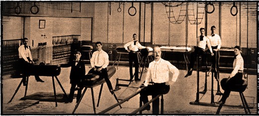 Working out in the gymnasium of Turner Hall, c.1900. Photo credit: Milwaukee Turners