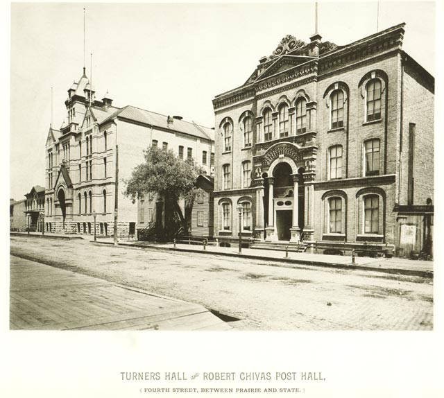 Turner Hall, 1885. Photo credit: UWM Libraries Digital Milwaukee Neighborhoods Collection 