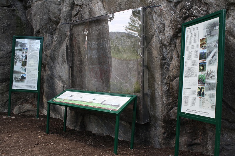 Treaty Rock, complete with interpretive signs.