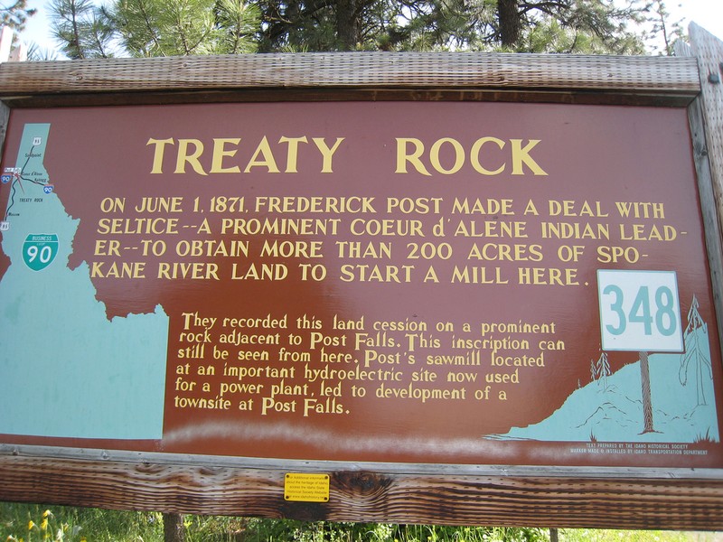 Treaty Rock marker.
