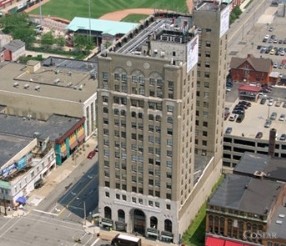 Aerial view of the building 