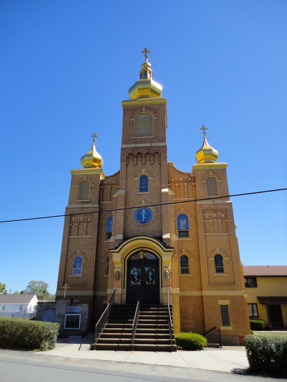 The front of the church.