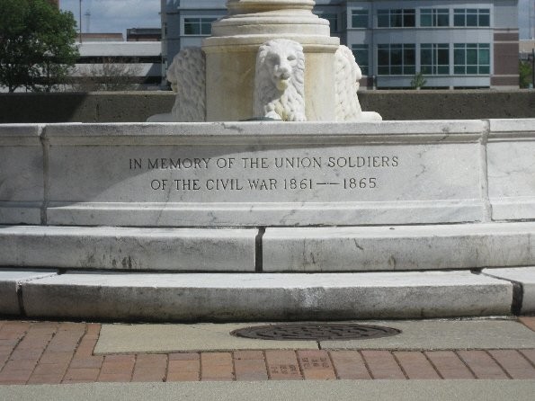 The fountain was dedicated in honor of Union soldiers and reflects Iowa's history as a state where the majority of residents supported the Union and efforts to Reconstruct the South. 