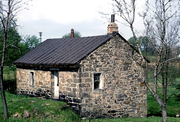 The mill from another angle showing the lower level that drops off to Washington Run.