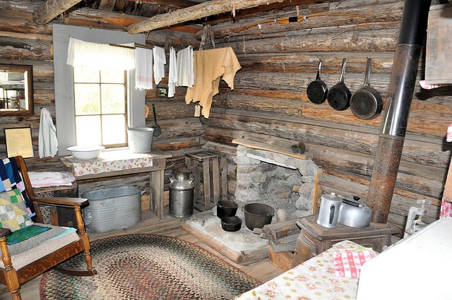 Interior of the Settler's Cabin.
