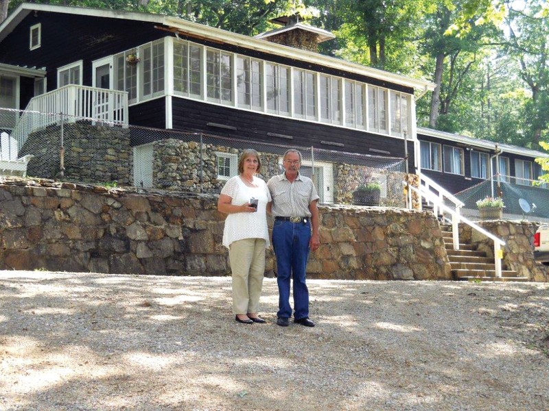 Dale Davidsmeyer and his wife, Frances, taken in 2013 in front of the main lodge at the Alton Club. Davidsmeyer and his family ran the Alton Club for years.