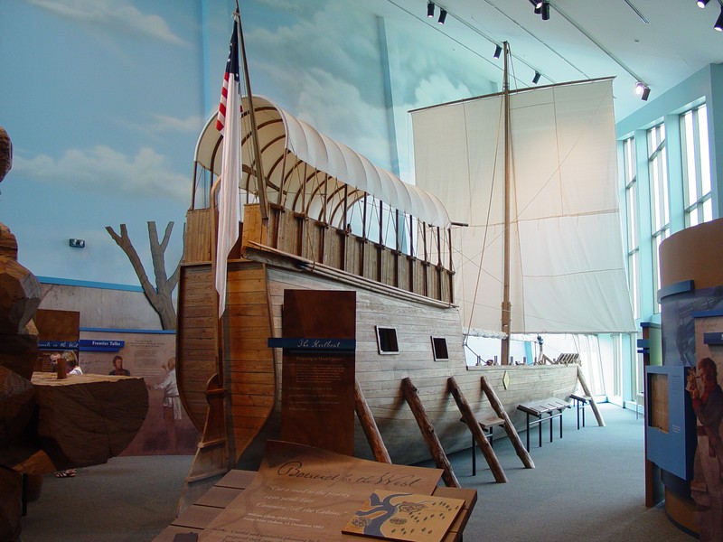 Keelboat exhibit within the visitor's center
