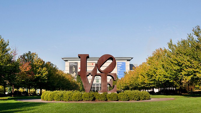 Love sculpture outside the museum