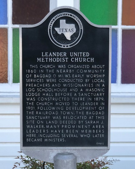 Leander United Methodist Church Historical Marker