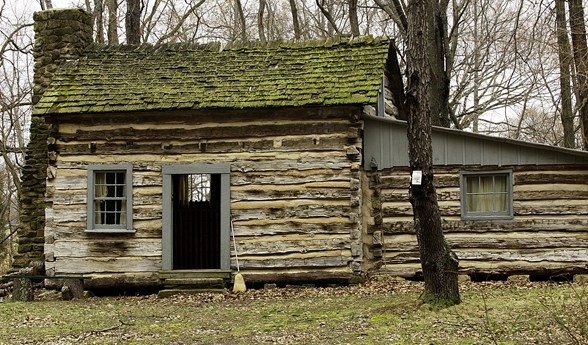 One of the log cabins at the village.