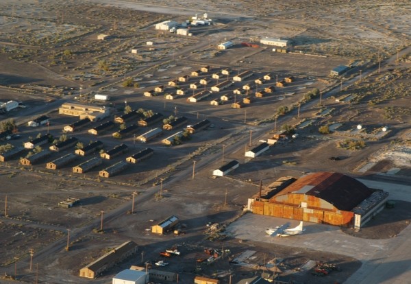 Aerial view of the former base.