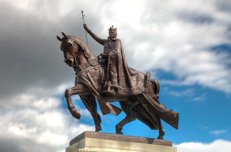 This statue of the "Crusader King," Louis IX of France, has been one of the leading symbols of St. Louis since the 1904 World's Fair. 