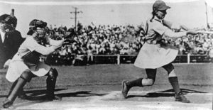 Betsy Jochum batting at Playland Park