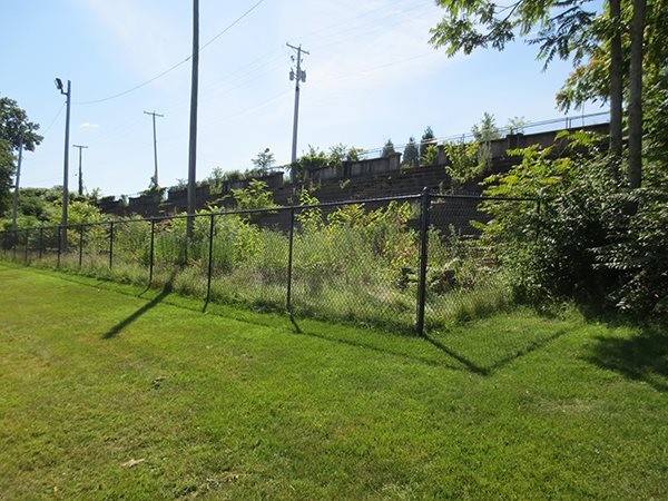 The grandstands, the only part of the park that remains today.