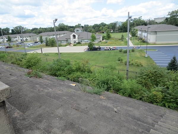 The Riverside Crossing Student Housing apartments that opened for IU South Bend students in 2008, where the old park once stood.