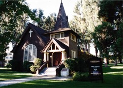 St. Peter's Chapel, Mare Island, which features famous Tiffany glass windows.