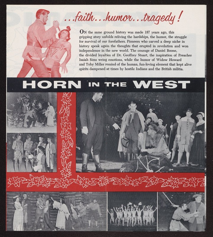 This 1958 pamphlet is one of several historical items related to Horn in the West available from the archives of East Carolina University. Click the link below to view those archives. 