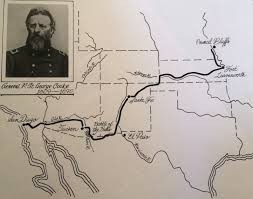 Map depicting the route of the Mormon Battalion