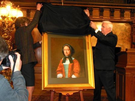 The unveiling of a painting of Hannah, commissioned by PA governer Tom Corbett in 2014