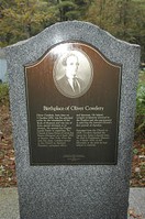 Oliver Cowdery monument on spot where he was believed to have been born in Wells. 