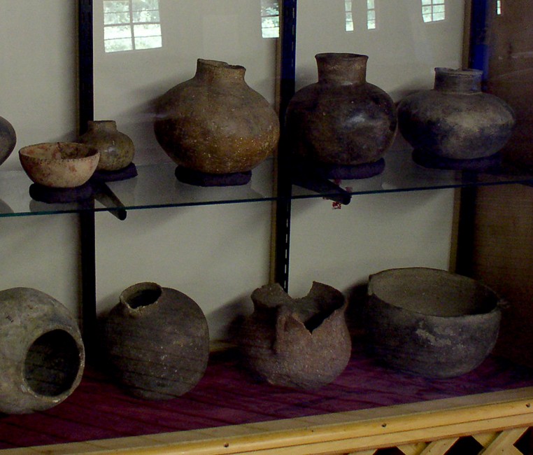 Pottery artifacts excavated from the site.