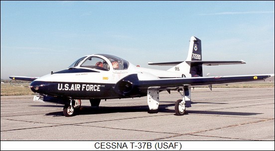 Cessna T37-7 aircraft, originally built in the fifies, at the base