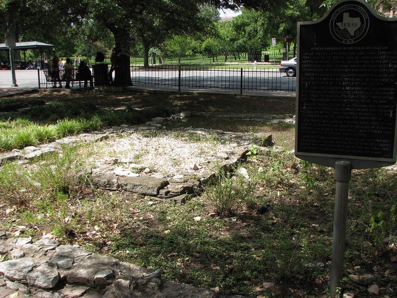 The historical marker commemorating the participation of African Americans in the Civil War
