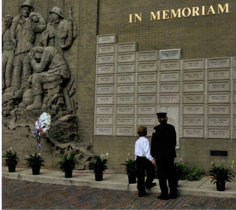 This memorial honors the firemen who died in the line of duty.
