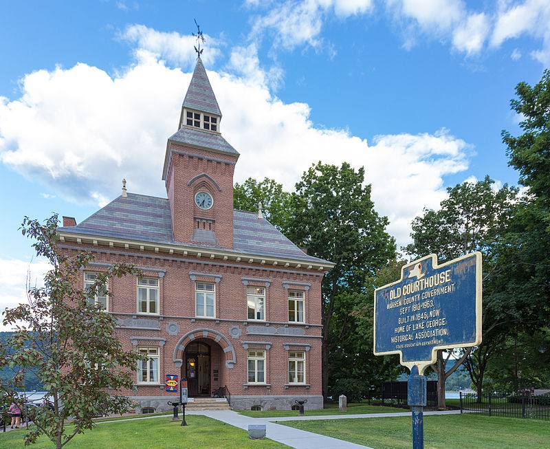 The Old Warren County Courthouse, now home to the Lake George Historical Association and Museum and Lake George Arts Project.
