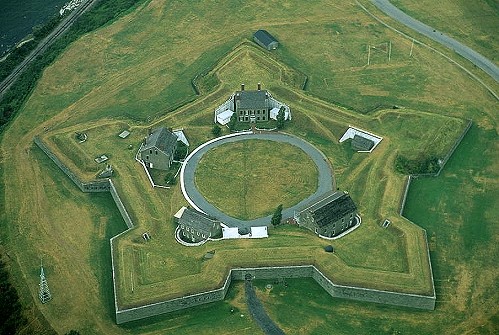 Aerial view of Fort Ontario