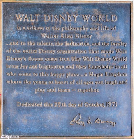 Walt Disney World Plaque