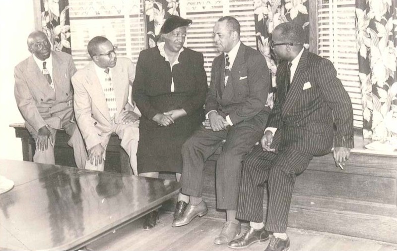 Gathering of political leaders in Judge Meeks' home. He is on the far right. 