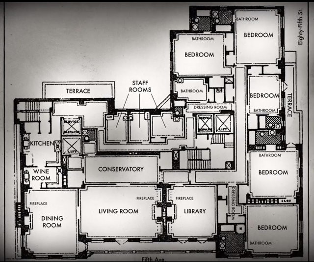 Jackie's apartment is one of the most spacious apartments in Manhattan. It not only has four bedrooms, but it also has five and a half bathrooms. (Courtesy of untappedcities.com)