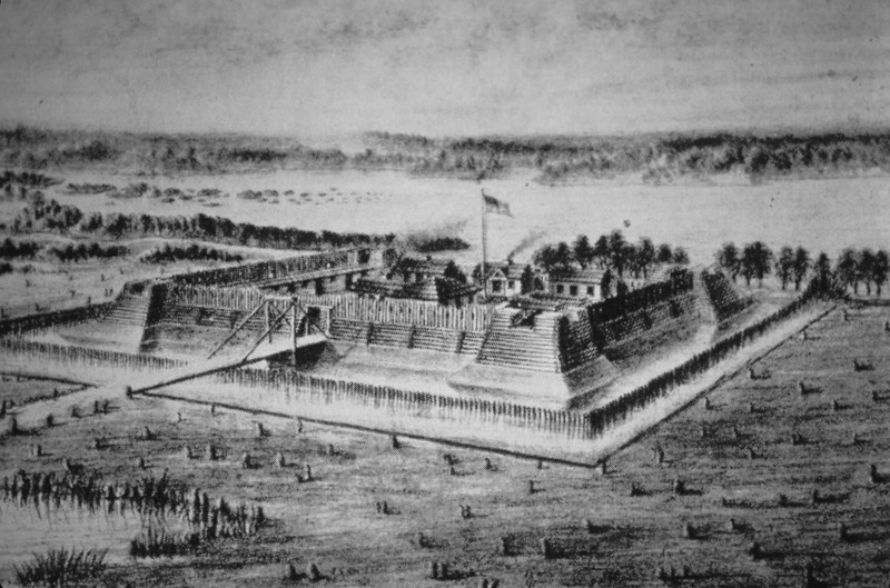 Fort Nelson - Note on slide: Sketch by Col. Durrett Filson Club 1885, 1782
