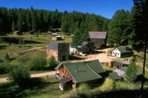 Overhead view of Garnet Ghost Town