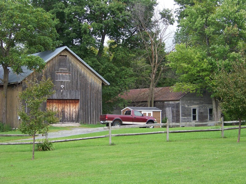 The barn and what is thought to be the laundry building.