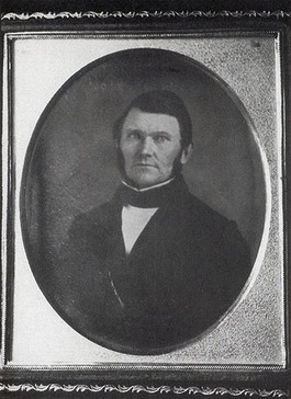 Wilford Woodruff daguerreotype taken in Boston while he presided over the Eastern States Mission, by Marsena Cannon, 1849 or 1850. Was in his early forties.