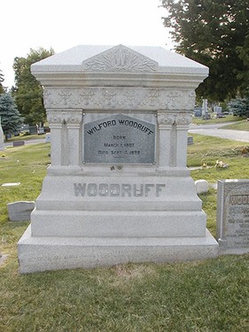 Grave marker of President Wilford Woodruff, Salt Lake City Cemetery, May 2006. Photograph by Alexander L. Baugh.