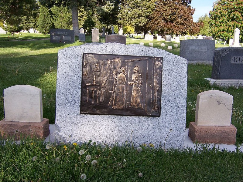Back of monument to Jane Manning James in Salt Lake Cemetery