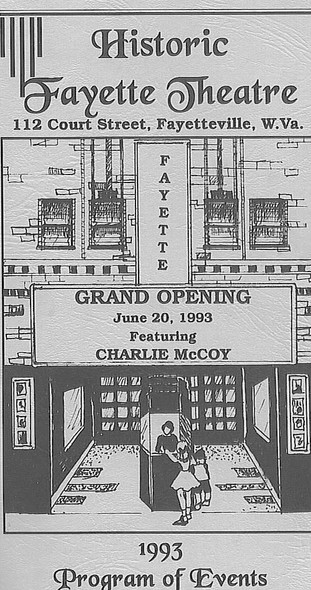 Flyer for the grand re-opening of the theater in 1993.