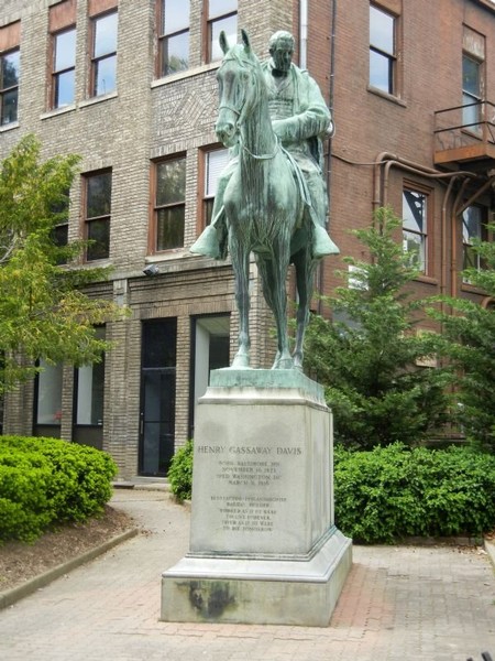 A bronze equestrian statue of Henry Gassaway Davis, erected n 1927. Courtesy of Mountain State News.