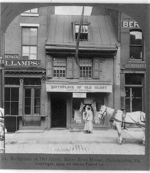 The Betsy Ross House in 1909. Image obtained from the Library of Congress.